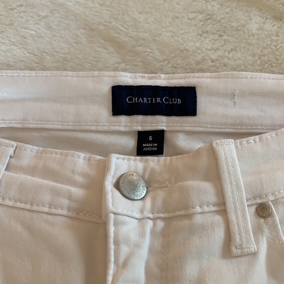 White pants like jeans. Charter Club size 6. Cottony soft and stretchy too! - Picture 2 of 5